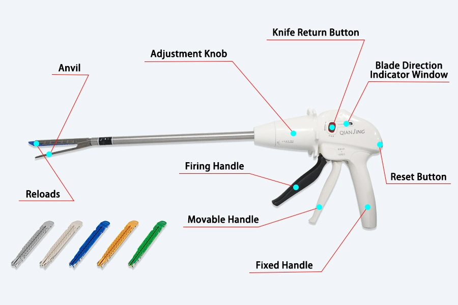 Medical Equipment Titanium Staples Single Use Endoscopic Linear Stapler for Abdominal Surgery